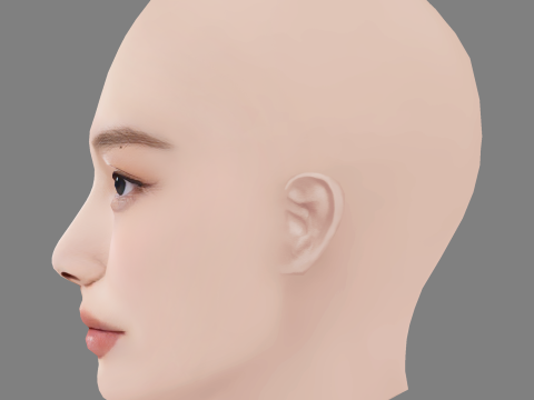 Jennie Blackpink Head - No Hair - Low poly head for game 3D Модель
