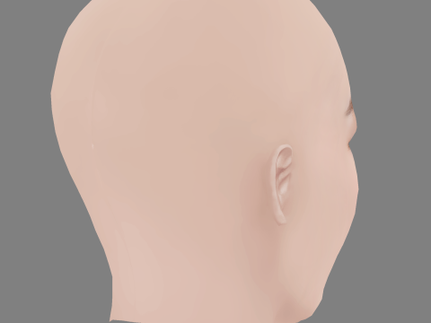 Jennie Blackpink Head - No Hair - Low poly head for game 3D Модель