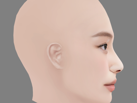 Jennie Blackpink Head - No Hair - Low poly head for game 3D Модель