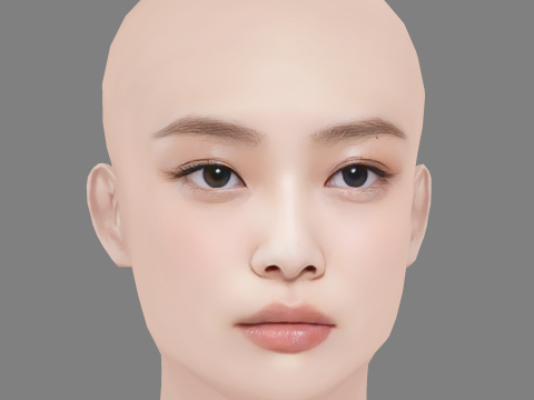 Jennie Blackpink Head - No Hair - Low poly head for game 3D Модель
