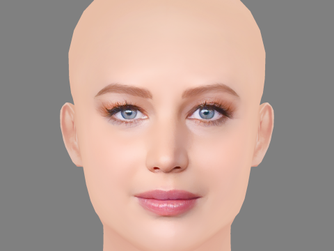 Jennifer Lawrence Head - No Hair - Low poly head for game 3Dモデル