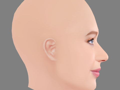 Jennifer Lawrence Head - No Hair - Low poly head for game 3Dモデル