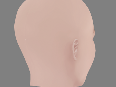 Jisoo Blackpink Head - No Hair - Low poly head para jogo Modelo 3D