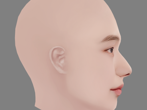 Jisoo Blackpink Head - No Hair - Low poly head para jogo Modelo 3D