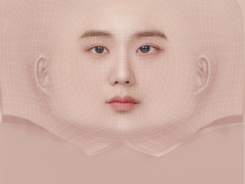 Jisoo Blackpink Head - No Hair - Low poly head para jogo Modelo 3D