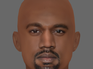 Kanye West Head - Low poly head for game Modelo 3D