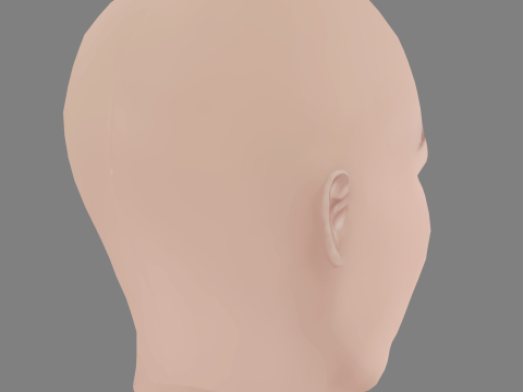 Kim So-Hyun Head - No Hair - Low poly head for game Modello 3D