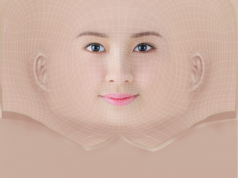 Kim So-Hyun Head - No Hair - Low poly head for game Modello 3D