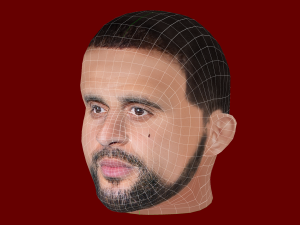 Kyle Walker Head - Low poly head for game Modello 3D