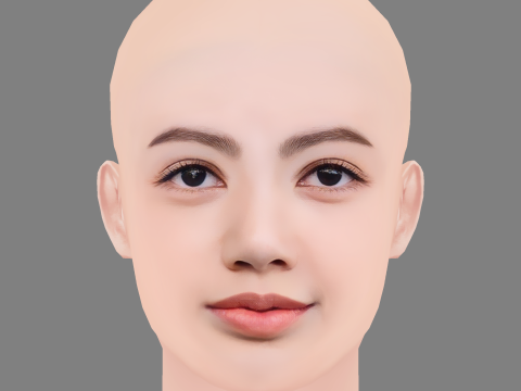 Lisa Blackpink Head - No Hair - Low poly head for game 3D Modell