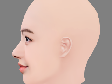 Lisa Blackpink Head - No Hair - Low poly head for game 3D Modell