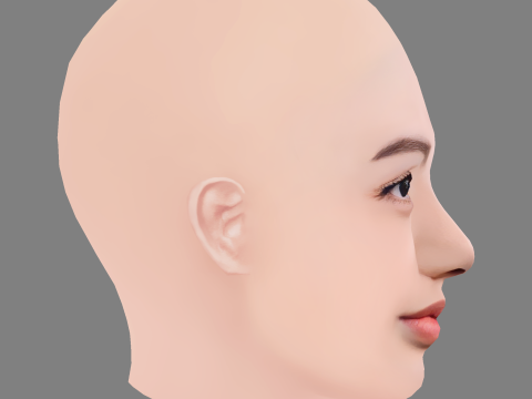 Lisa Blackpink Head - No Hair - Low poly head for game 3D Modell