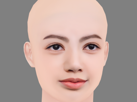 Lisa Blackpink Head - No Hair - Low poly head for game 3D Modell