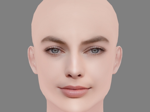 Margot Robbie Head - No Hair - Low poly head for game 3Dモデル