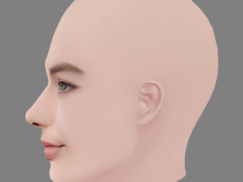 Margot Robbie Head - No Hair - Low poly head for game 3Dモデル