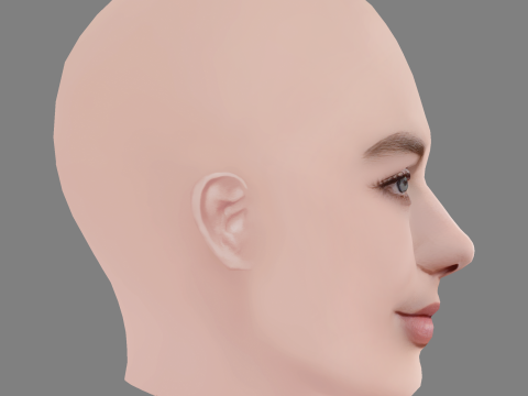 Margot Robbie Head - No Hair - Low poly head for game 3Dモデル