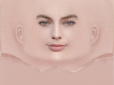 Margot Robbie Head - No Hair - Low poly head for game 3Dモデル