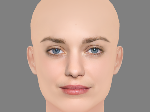 Marion Cotillard Head - No Hair - Low poly head for game 3Dモデル