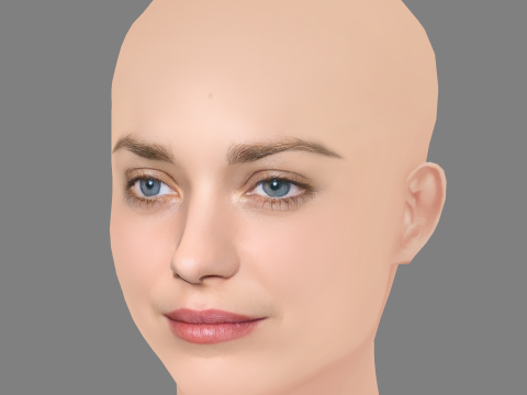 Marion Cotillard Head - No Hair - Low poly head for game 3Dモデル