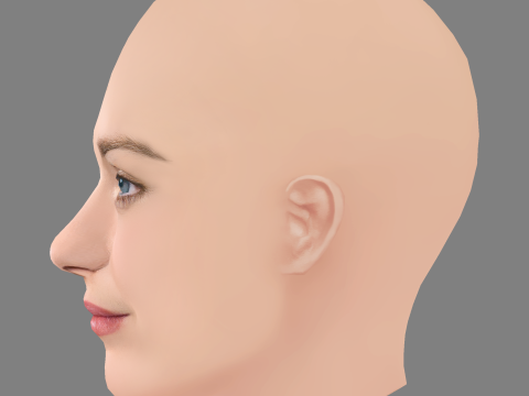 Marion Cotillard Head - No Hair - Low poly head for game 3Dモデル