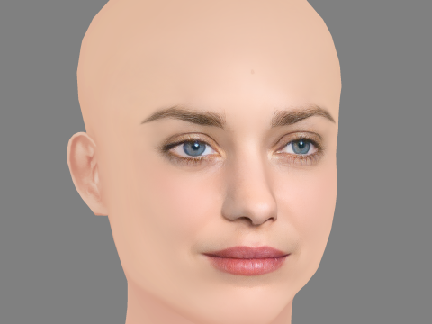 Marion Cotillard Head - No Hair - Low poly head for game 3Dモデル