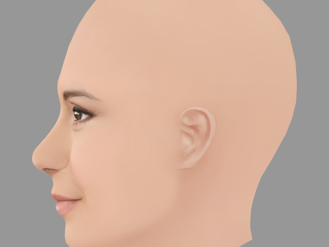 Nina Dobrev Head - No Hair - Low poly head for game Modèle 3D