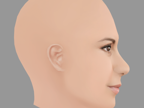 Nina Dobrev Head - No Hair - Low poly head for game Modèle 3D