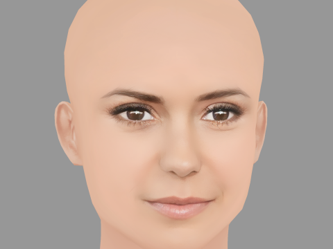 Nina Dobrev Head - No Hair - Low poly head for game Modèle 3D