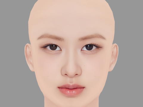 Rose Blackpink Head - No Hair - Low poly head for game Modelo 3D