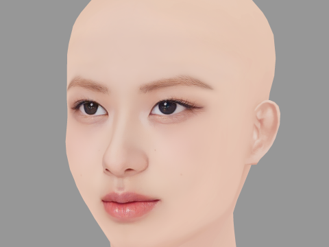 Rose Blackpink Head - No Hair - Low poly head for game Modelo 3D