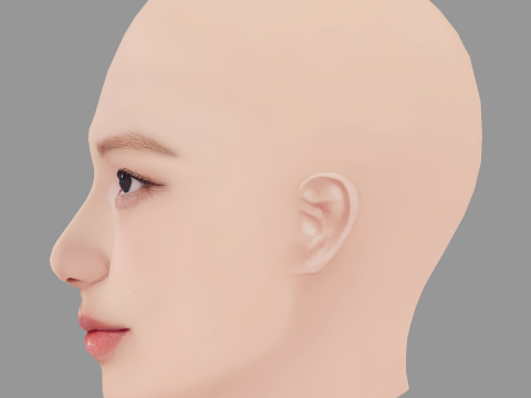 Rose Blackpink Head - No Hair - Low poly head for game Modelo 3D