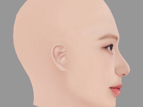 Rose Blackpink Head - No Hair - Low poly head for game Modelo 3D