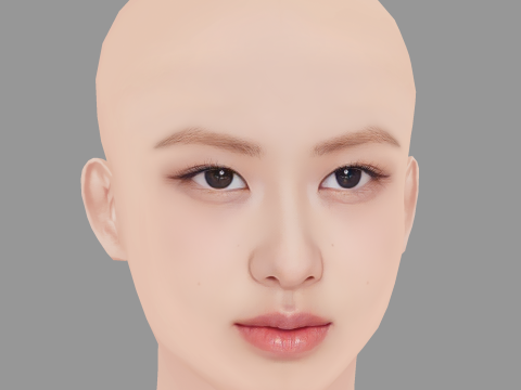 Rose Blackpink Head - No Hair - Low poly head for game Modelo 3D