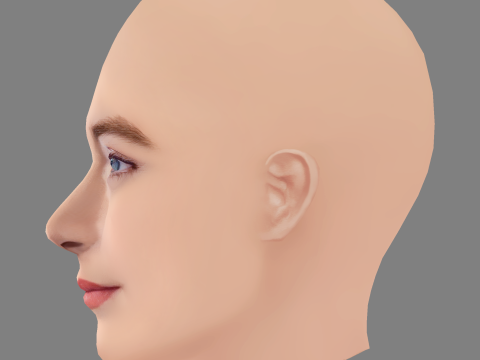 Saoirse Ronan Head - No Hair - Low poly head for game Model 3D