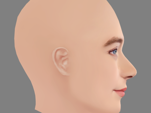 Saoirse Ronan Head - No Hair - Low poly head for game Model 3D
