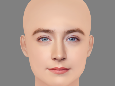 Saoirse Ronan Head - No Hair - Low poly head for game Model 3D