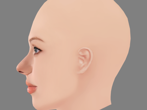 Scarlett Johansson Head - Low Poly Head for Game - No Hair Modèle 3D