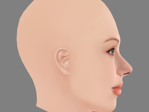 Scarlett Johansson Head - Low Poly Head for Game - No Hair Modèle 3D