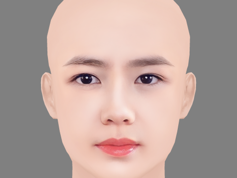 Son Ye-Jin Head - No Hair - Low poly head for game Modelo 3D