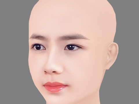 Son Ye-Jin Head - No Hair - Low poly head for game Modelo 3D