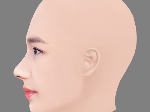 Son Ye-Jin Head - No Hair - Low poly head for game Modelo 3D