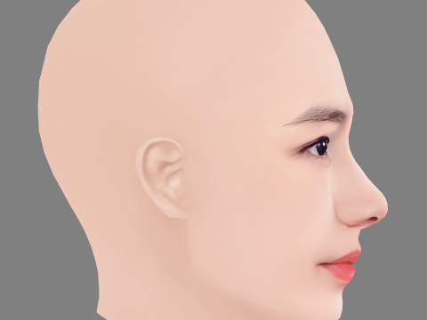 Son Ye-Jin Head - No Hair - Low poly head for game Modelo 3D
