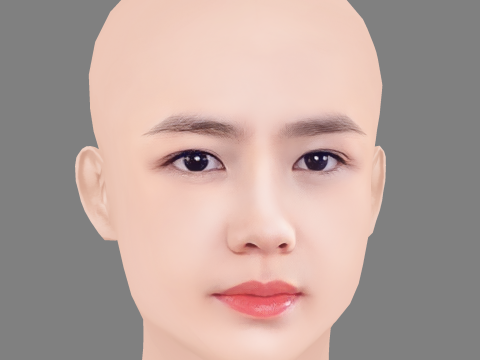 Son Ye-Jin Head - No Hair - Low poly head for game Modelo 3D