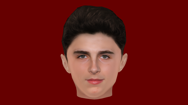 Timothee Chalamet Head - Low poly head for game 3D 모델 .c4d .max .obj .3ds .fbx .stl .blend 
