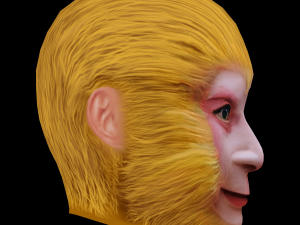 Monkey King - Sun Wukong Head - Low Poly Head for Game Modelo 3D