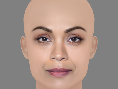 Zoe Saldana Head - Low Poly Head for Game - No Hair 3D Модель