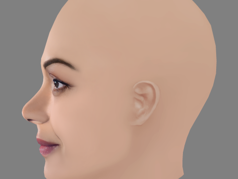 Zoe Saldana Head - Low Poly Head for Game - No Hair 3D Модель