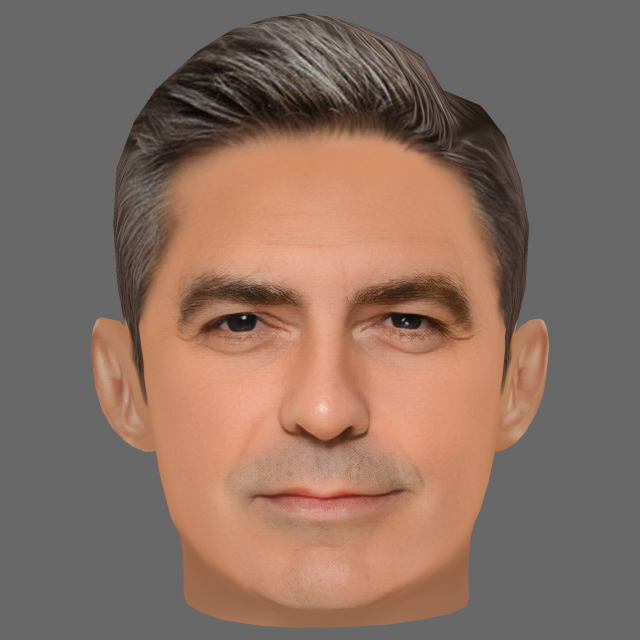 George Clooney Head - Low poly head for game 3D Модель .c4d .max .obj .3ds .fbx .stl .blend