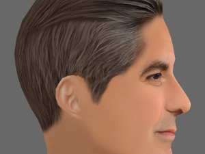 George Clooney Head - Low poly head for game 3D Модель