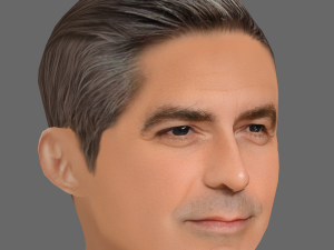 George Clooney Head - Low poly head for game 3D Модель
